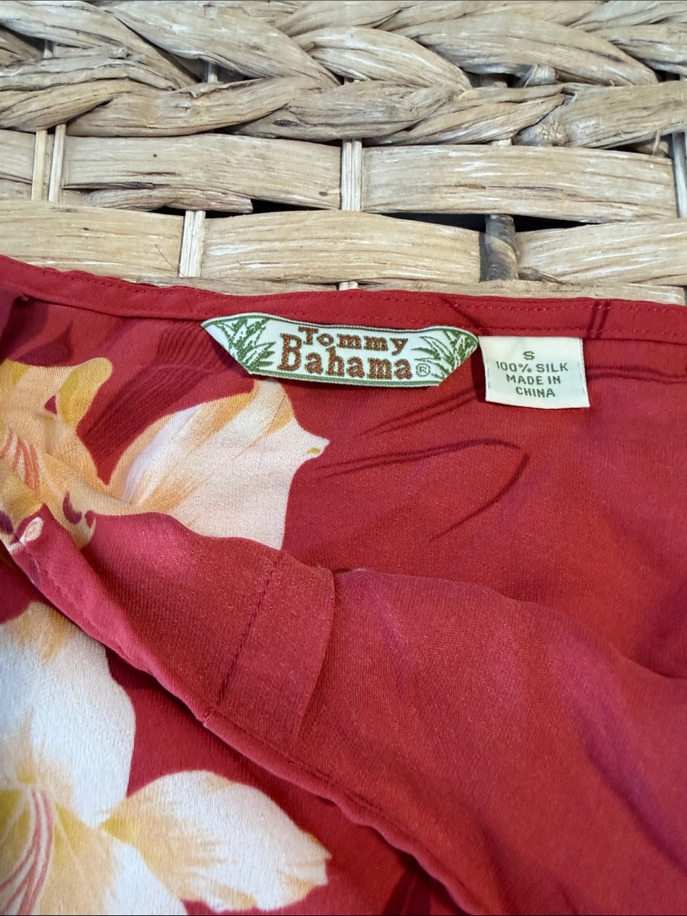 Tommy Bahama Red Floral Women's Swim Sarong Wrap - Picture 6 of 7